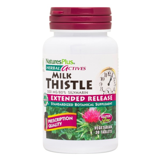 HERBAL ACTIVES Milk Thistle Extended Release 500mg 30tabs NATURES PLUS
