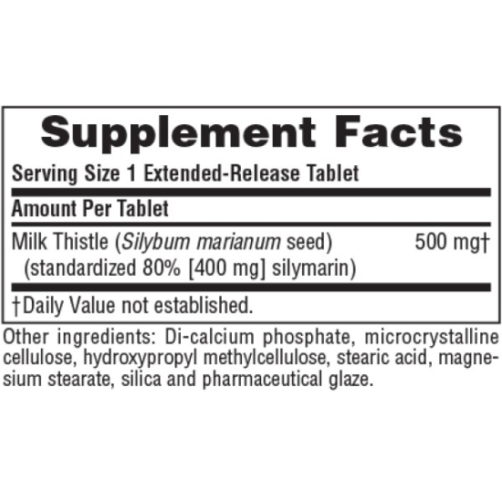 HERBAL ACTIVES Milk Thistle Extended Release 500mg 30tabs NATURES PLUS