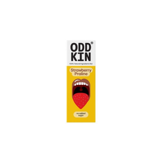 Ενεργειακή μπάρα φράουλα-πραλίνα ODDKIN 50γρ Χ.ΓΛ