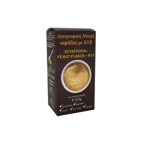 Διατροφική μαγιά σε νιφάδες +Β12 Κουτί Ola-Bio 125gr Διατροφική μαγιά σε νιφάδες +Β12 Κουτί Ola-Bio 125gr