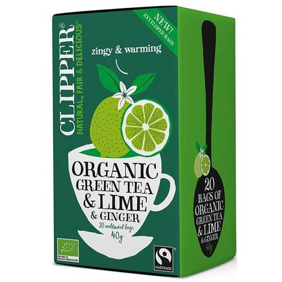 Πράσινο Τσάι με Lime & Τζίντζερ (20 φάκ.) Clipper 40gr