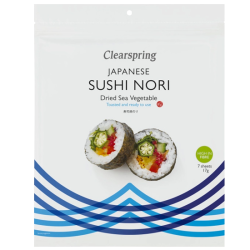 Sushi Nori, αποξηραμένα Χόρτα θαλάσσης Φύλλο (για sushi)  CLEARSPRING 17gr