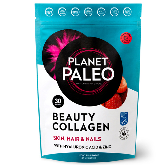 Beauty Collagen, Κολλαγόνο με Υαλουρονικό σε σκόνη, γεύση Φράουλα Paleo 231gr