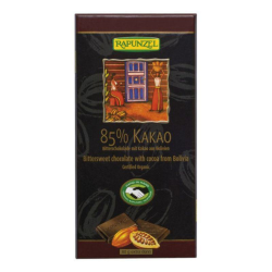 Βιολογική Σοκολάτα Μαύρη 85% Κακάο Rapunzel 80g