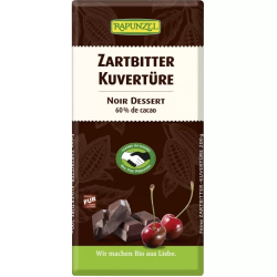 Βιολογική Κουβερτούρα Μαύρη 60% Κακάο Rapunzel 200g