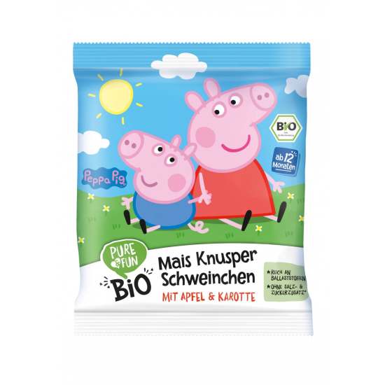 Σνακ Καλαμποκιού ΒΙΟ Peppa Pig Μήλο- Καρότο 30γρ +12Μ Σνακ Καλαμποκιού ΒΙΟ Peppa Pig Μήλο- Καρότο 30γρ +12Μ